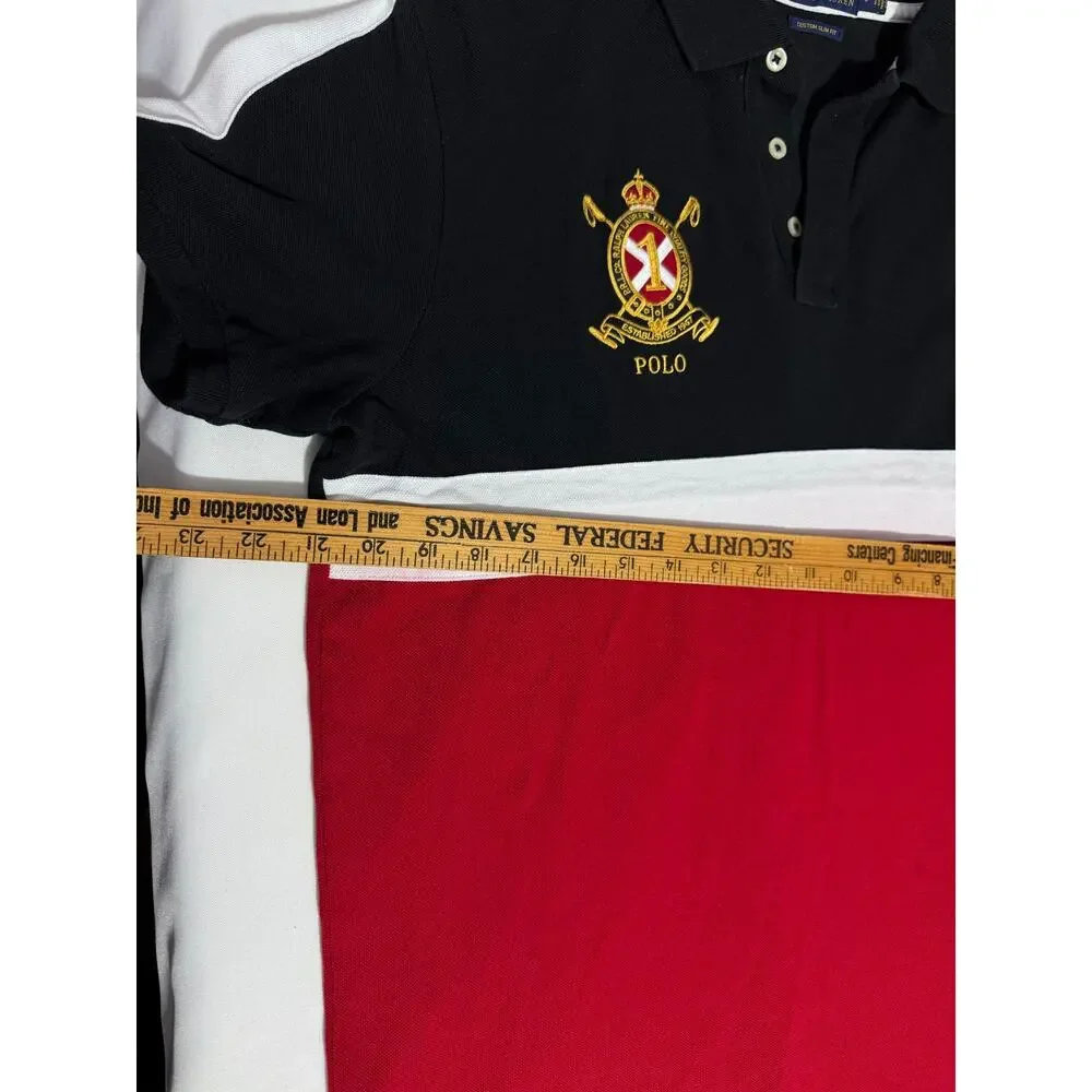 Polo Ralph Lauren Men's  Color-Block Shirt - Red, White & Black - Size Large